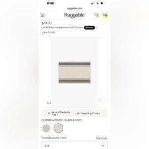 Ruggable Lira Black & Ivory Rug